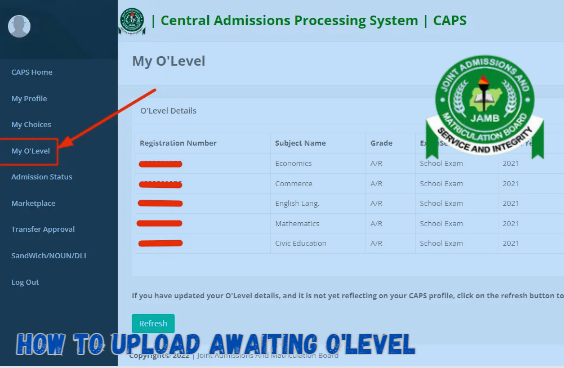How to Upload O'Level Result on JAMB Portal